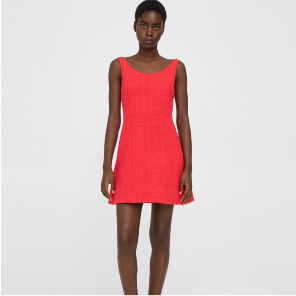 Theory Ballerina Neckline Mini Dress in Cotton Tweed (Retail: $395)